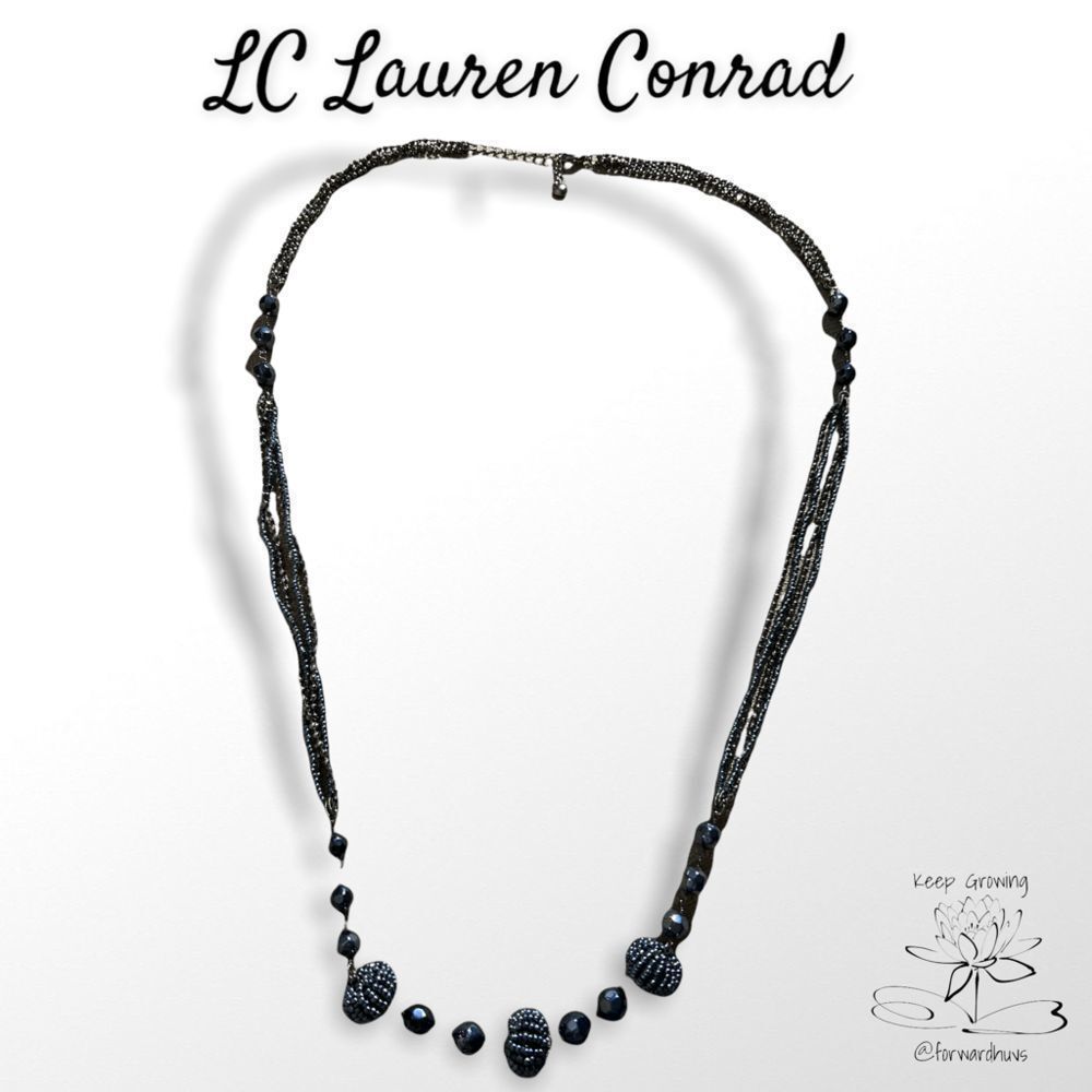 Lauren Conrad Black Pill Bead Necklace